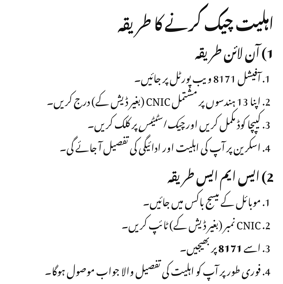 8171 Ehsaas Program Online CNIC Eligibility Check Guide 