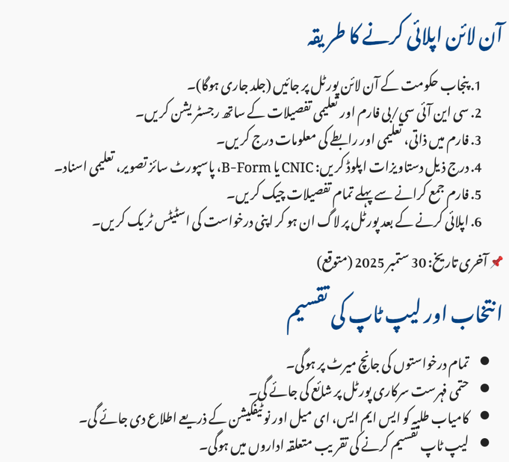 How to Apply for CM Punjab Laptop Scheme 2025